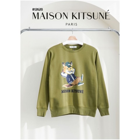 [MAISON KITSUNE] 메종키츠네 남여공용 드레스드 폭스 기모 크루넥 맨투맨 티셔츠