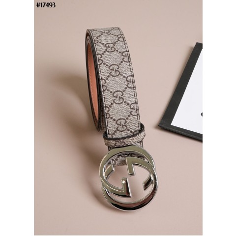 [GUCCI] 구찌 더블 G 자카드 레더 벨트