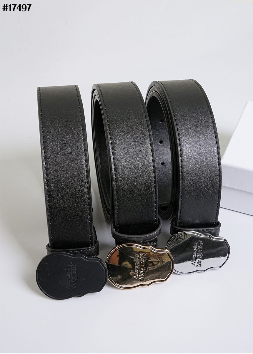 [Alexander McQUEEN] 알렉산더맥퀸 스컬 스틸 버클 레더 벨트