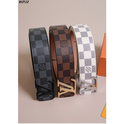 [LOUIS VUITTON] 루이비통 LV 이니셜 다미에 리버서블 레더 벨트