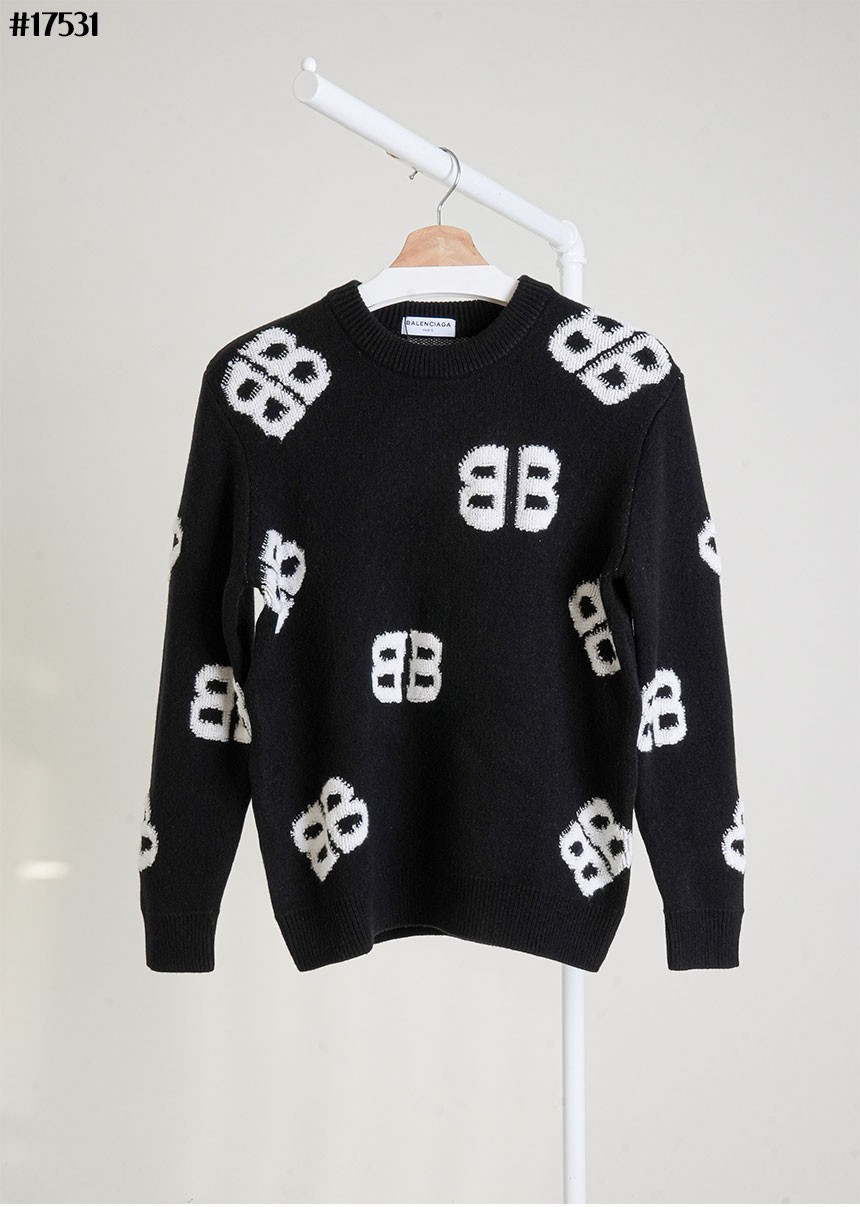 [BALENCIAGA] 발렌시아가 BB 자카드 울 니트 풀오버