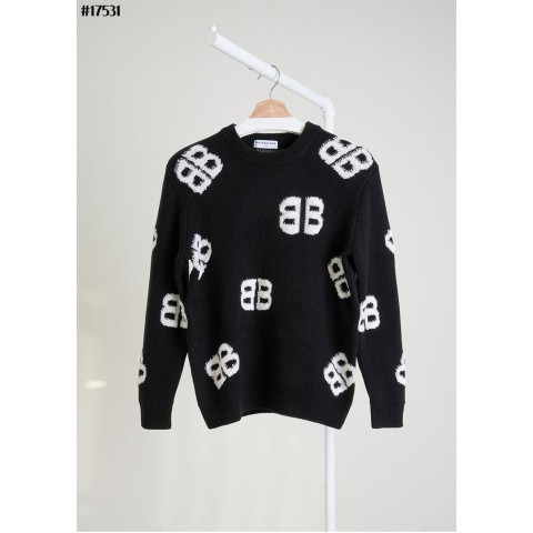 [BALENCIAGA] 발렌시아가 BB 자카드 울 니트 풀오버
