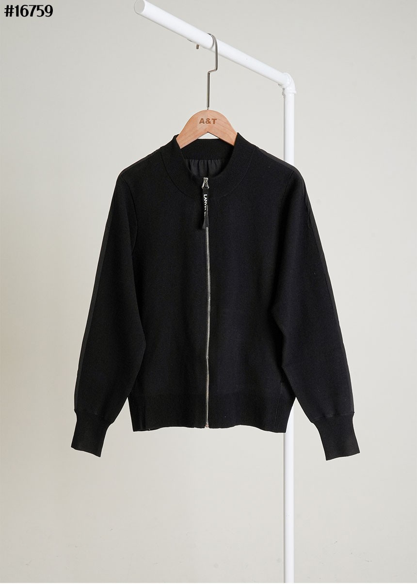 [LANVIN BLANC] 랑방블랑 골프웨어 울 블렌드 텍스처 블록 블루종 점퍼