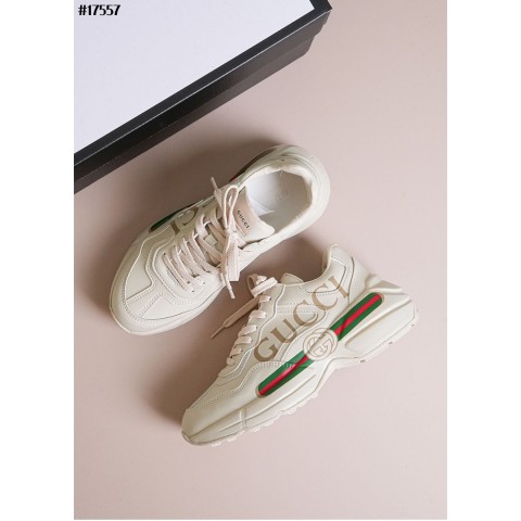 [GUCCI] 구찌 띠 로고 라이톤 레더 스니커즈