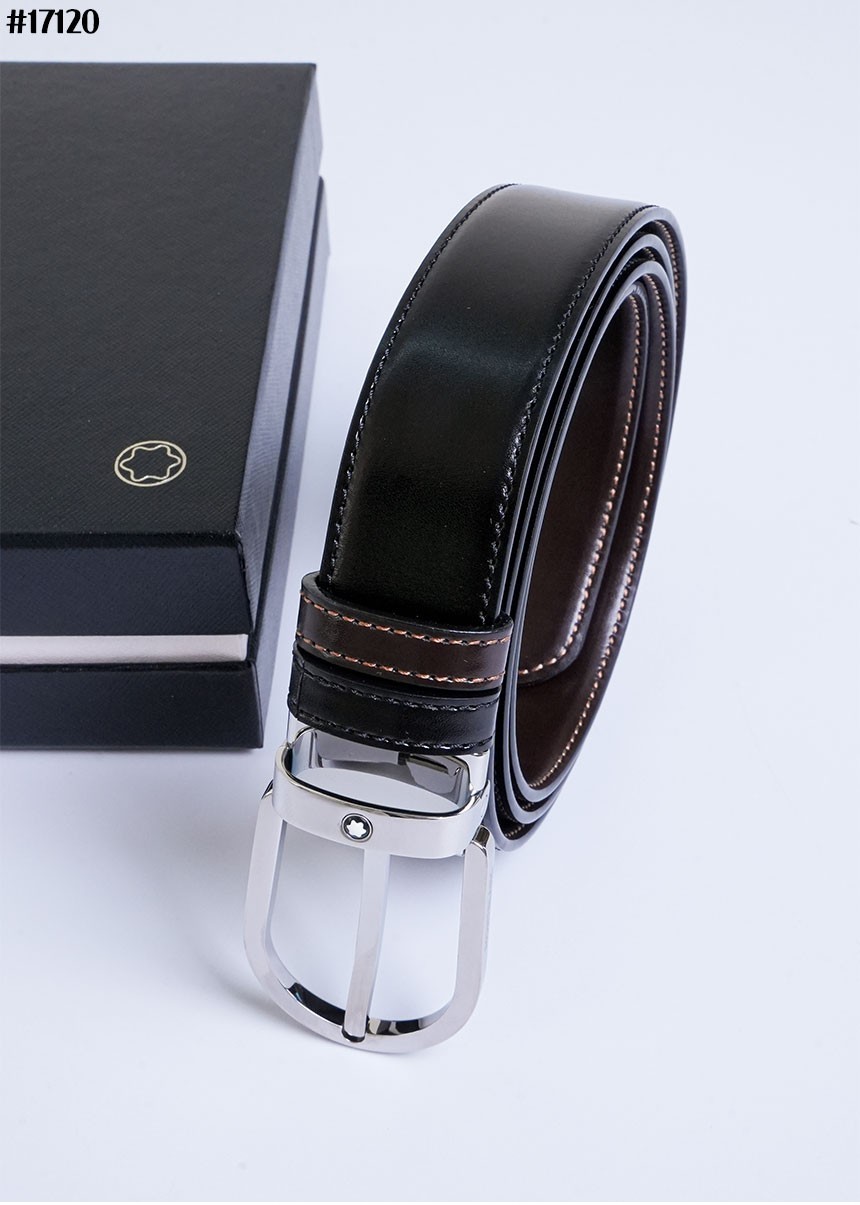 [MONTBLANC] 몽블랑 말발굽형 리버서블 양면 레더 벨트 (컷팅식)