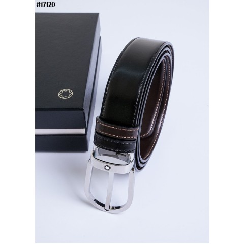 [MONTBLANC] 몽블랑 말발굽형 리버서블 양면 레더 벨트 (컷팅식)