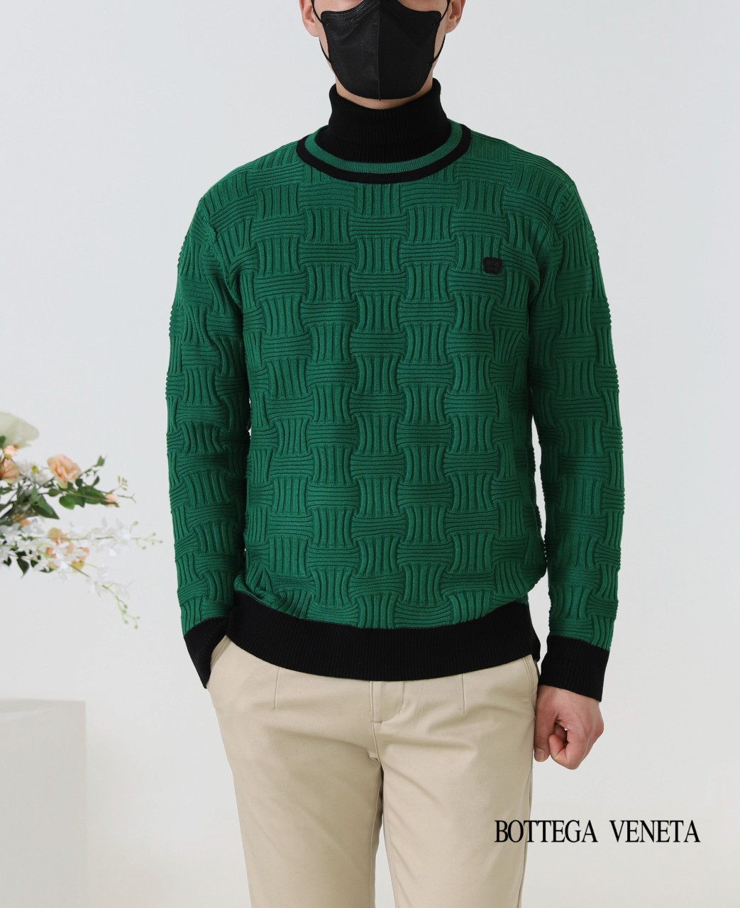 [ B*TTEGA VENETA ] 수입 엠보 패턴 나비니트