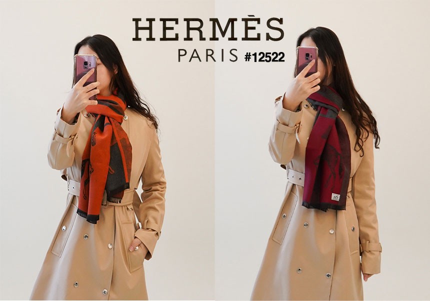 [HERMES] 에르메스 남여공용 Jacquard Horse 캐시미어 머플러