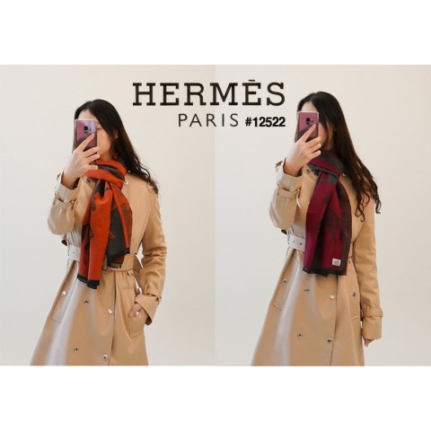 [HERMES] 에르메스 남여공용 Jacquard Horse 캐시미어 머플러