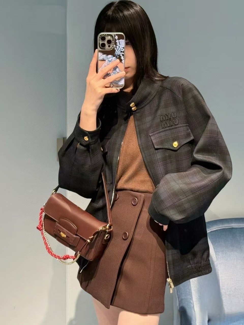 2024 FW 신상 미우미우 남여공용 프리미엄급 울체크 자켓(매장판)