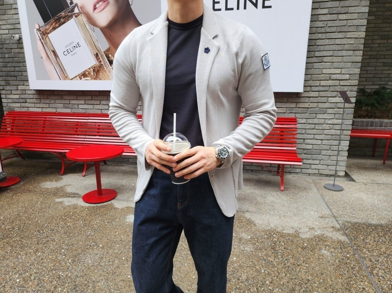 감마블루 블레이저 니트자켓
