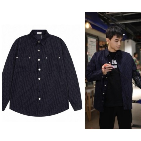 €name : 25SS 디* 블랙 오블리크 셔츠