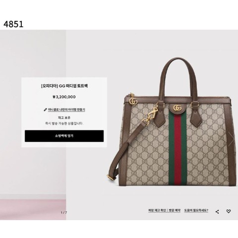 [Gucci] 수입프리미엄급 구찌 오디피아 GG 미디움 토드백