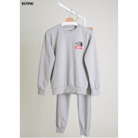 [THE NORTH FACE] 노스페이스 X 슈프림 로고 그래픽 맨투맨 티셔츠 & 테리 조거 팬츠 셋