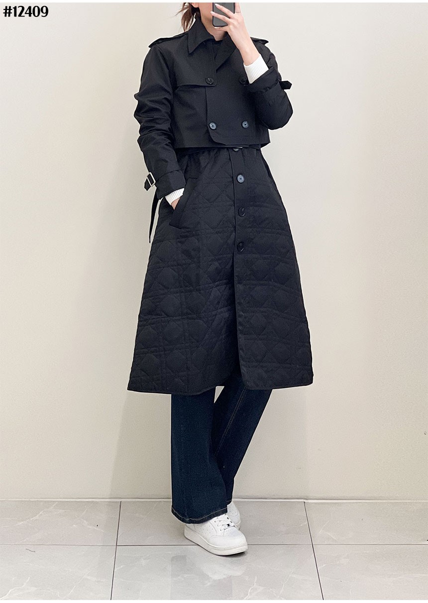 [DIOR] 크리스찬 디올 여성 누빔 베스트 & 쇼츠 트렌치 자켓 셋