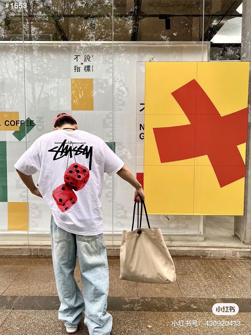 [STUSSY] 스투시 레드 다이스 반팔 티셔츠