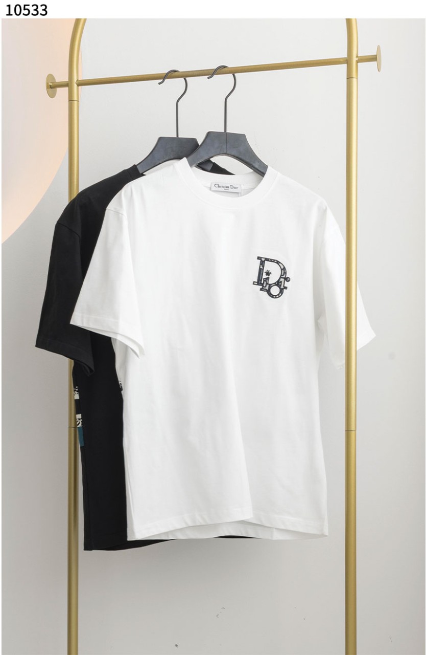 [Christian Dior] 디올 오블리크 엠브로이드 반팔 티셔츠