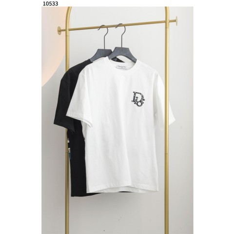 [Christian Dior] 디올 오블리크 엠브로이드 반팔 티셔츠