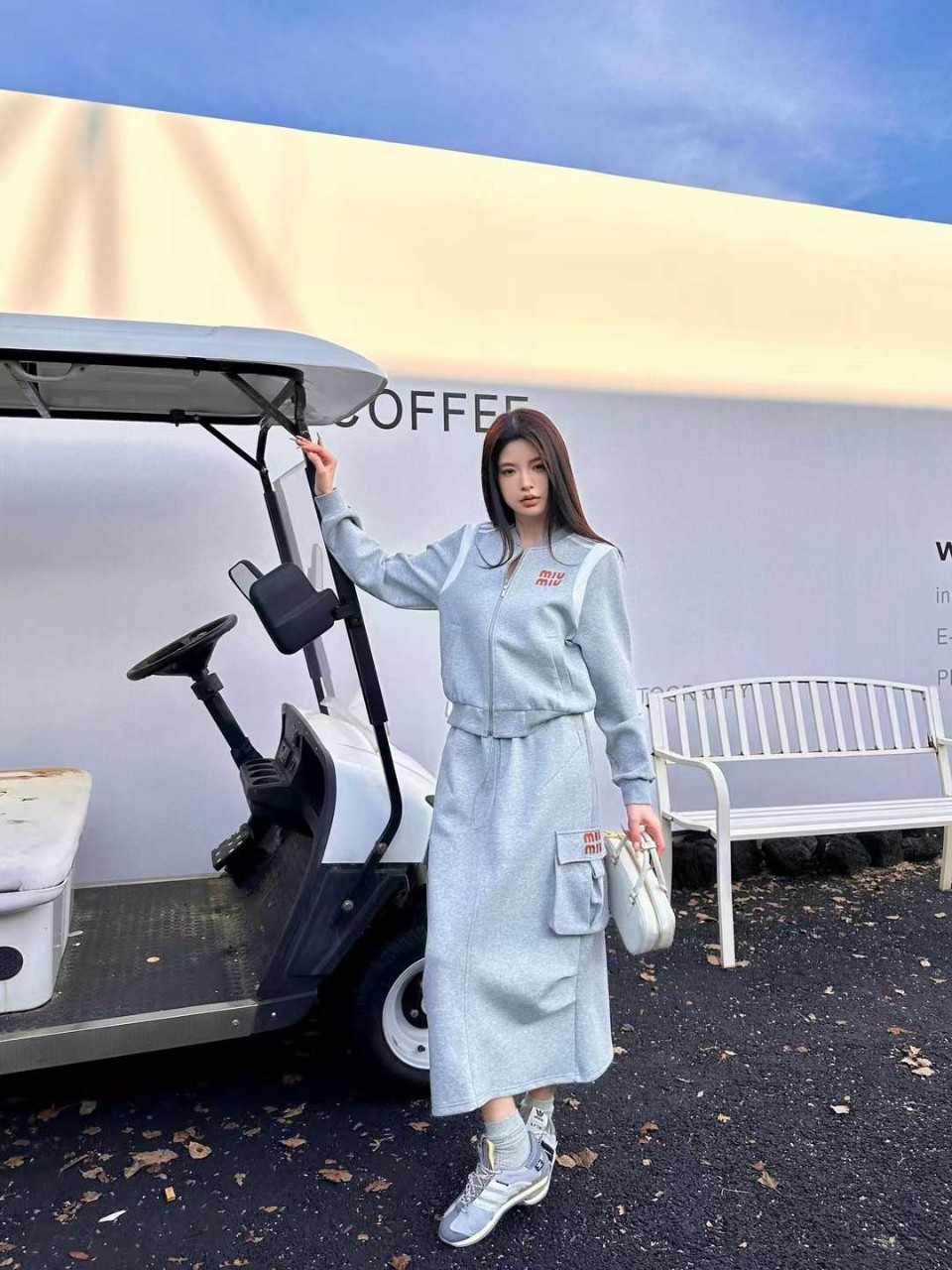 [ M*U ] 수입 저지 카라집업 & 스커트 SET