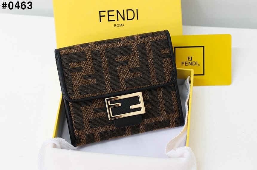 [FENDI] 팬디 FF 패브릭 플랩 반지갑