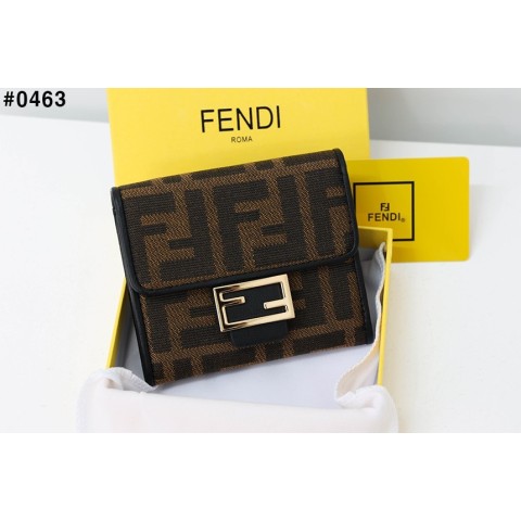[FENDI] 팬디 FF 패브릭 플랩 반지갑