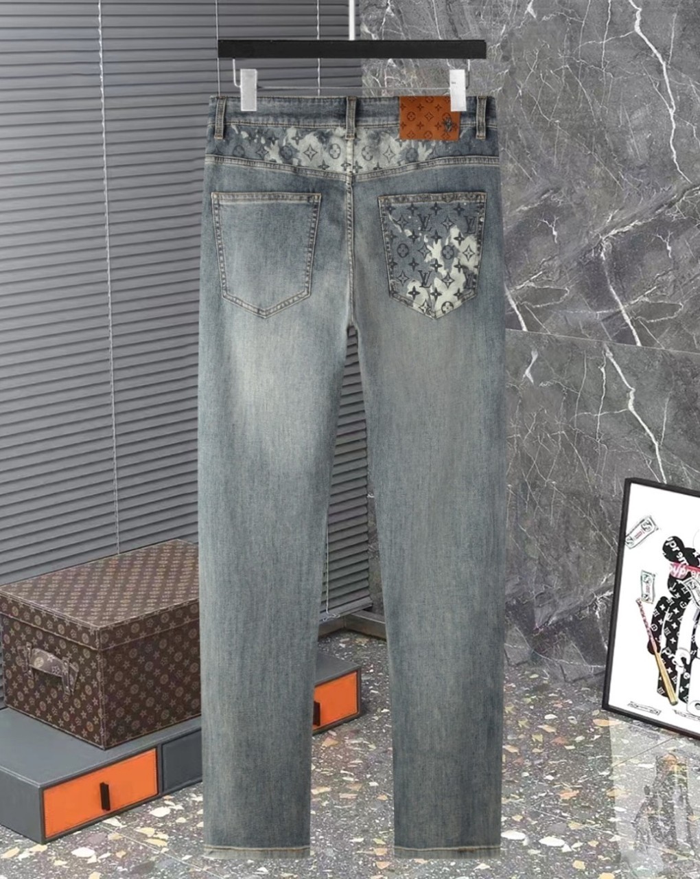루VVV 멀티모노 워싱스판 데님진
