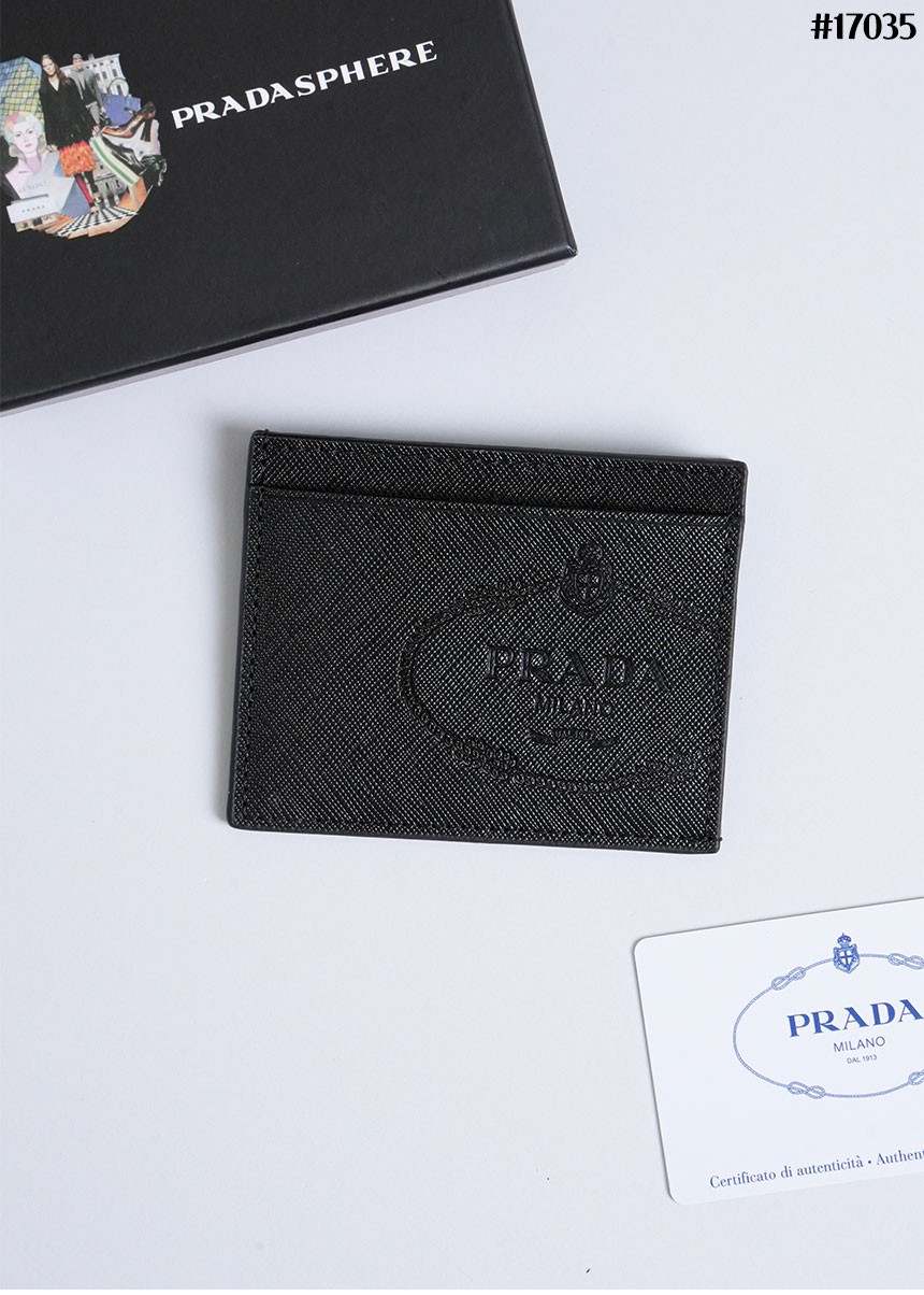 [PRADA] 프라다 사피아노 엠보시드 로고 카드 홀더