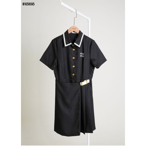 [MIUMIU] 미우미우 그랑 드 뿌드르 랩 미니 원피스