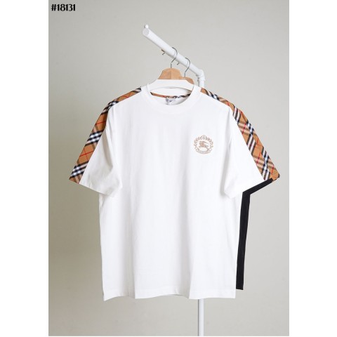 [BURBERRY] 버버리 EKD 자수 로고 클래식 체크 코튼 크루넥 티셔츠