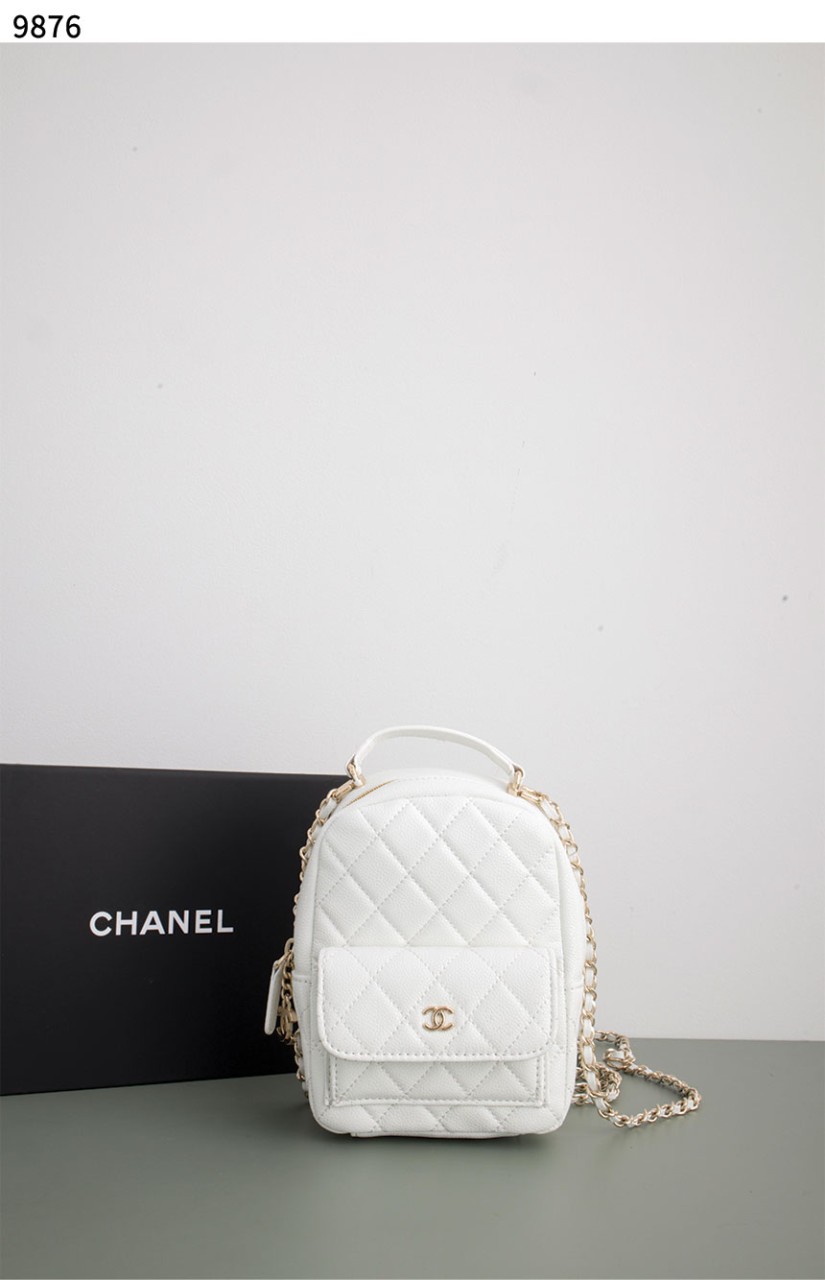 [Chanel] 샤넬 24 크루즈 캐비어 탑핸들 미니 백팩