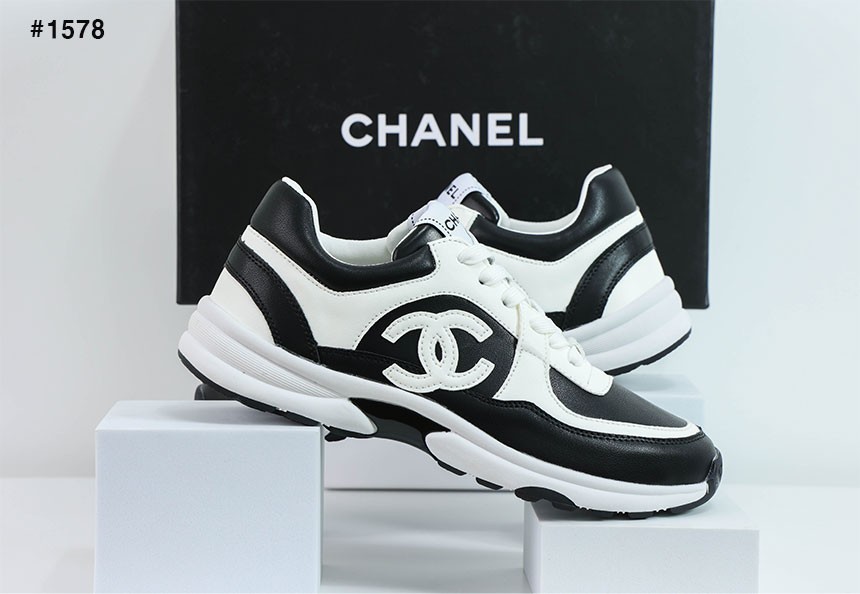 [CHANEL] 샤넬 CC 로고 범고래 트위드 스니커즈