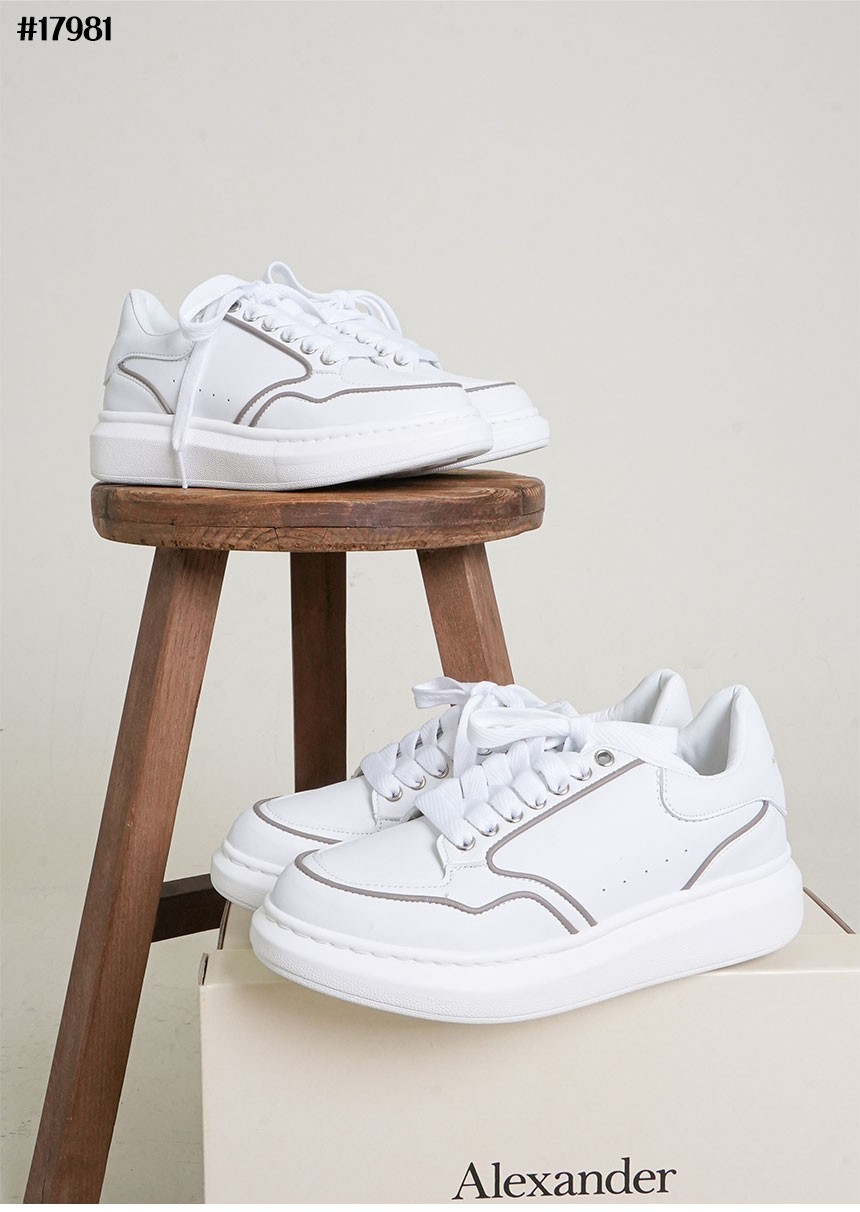 [Alexander McQUEEN] 알렉산더맥퀸 오버사이즈드 스니커즈 화이트 그레이