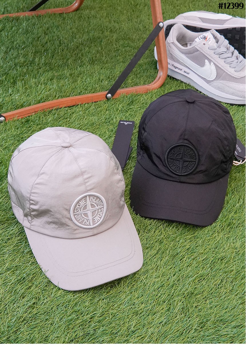 [STONE ISLAND] 스톤아일랜드 남여공용 자수 로고 메탈 나일론 스트링 볼캡