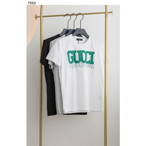 [GUCCI] 구찌 X 발렌시아가 24SS 로고 프린팅 반팔 티셔츠
