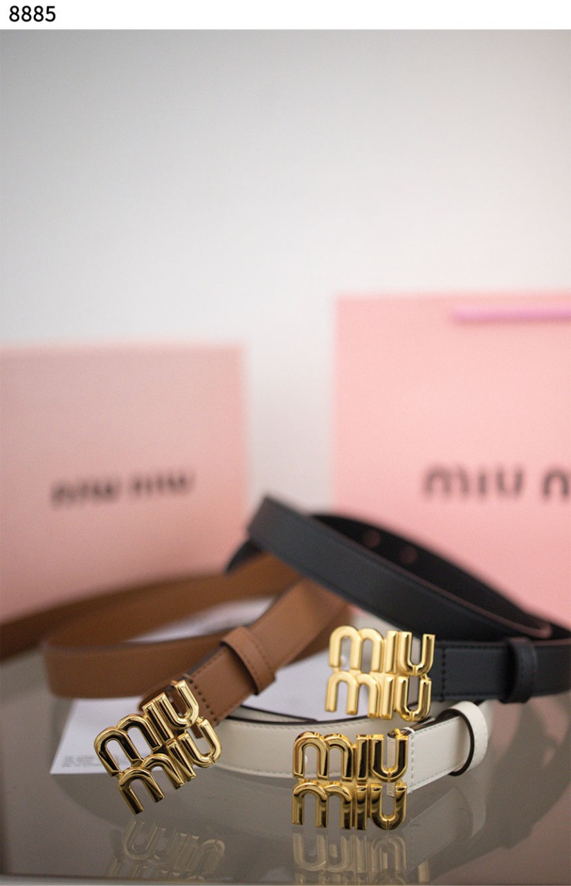 [MIU MIU] 미우미우 금장 로고 벨트