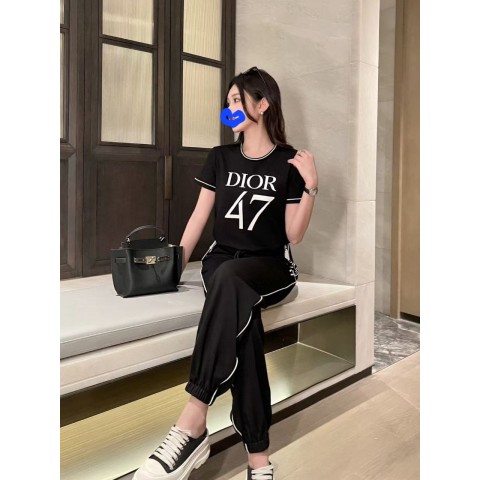 [Christian Dior] 수입고급 디올 jersey 47 코튼 티셔츠 & 조거팬츠 세트