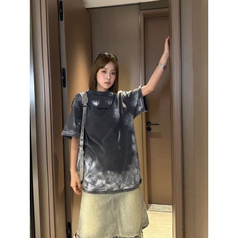 2025 SS 발렌시아가 남여공용 프리미엄급 테이프레터링 반팔(매장판)
