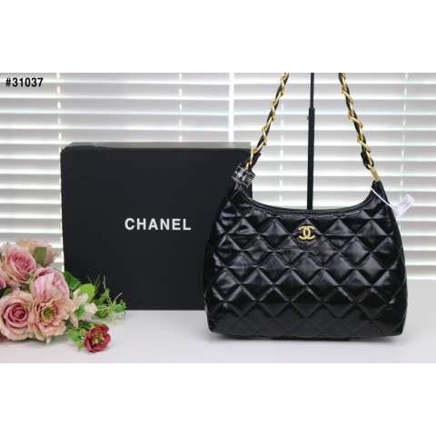 CHANEL] 샤넬24A 공방 호보백 램스킨 체인 금장 블랙