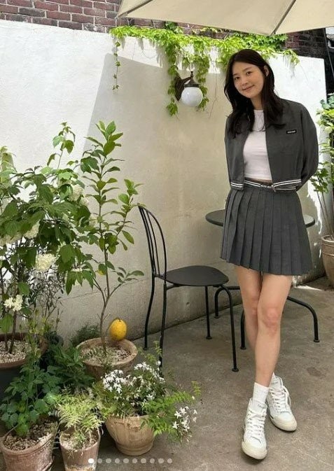 [ mi* ] 수입 그리자유 블루종 자켓 & 플리츠 스커트 SET