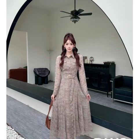 [ F.D ] 수입 빈티지 벨티드 셔츠 드레스