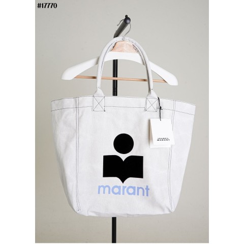 [ISABEL MARANT] 이자벨 마랑 벨벳 로고 엔키 코튼 데님 토트 백