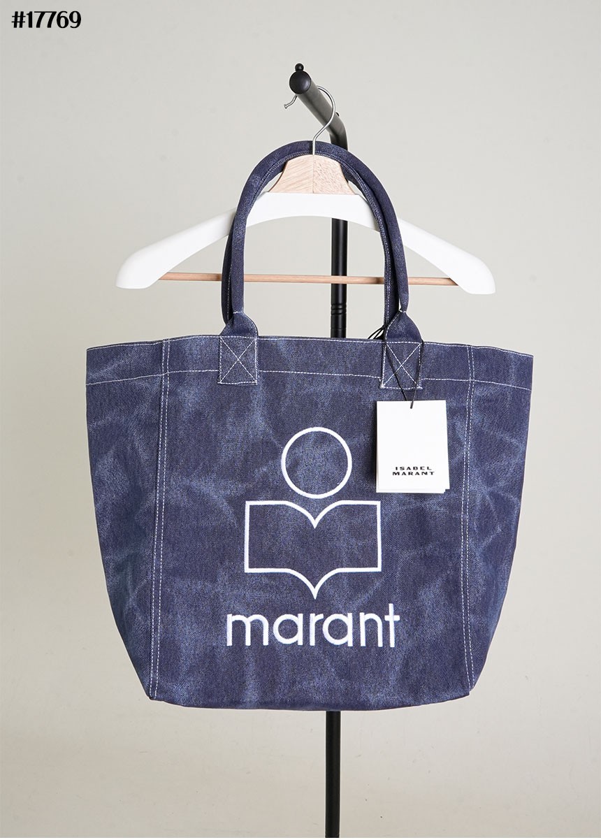 [ISABEL MARANT] 이자벨 마랑 마블 엔키 코튼 데님 토트 백