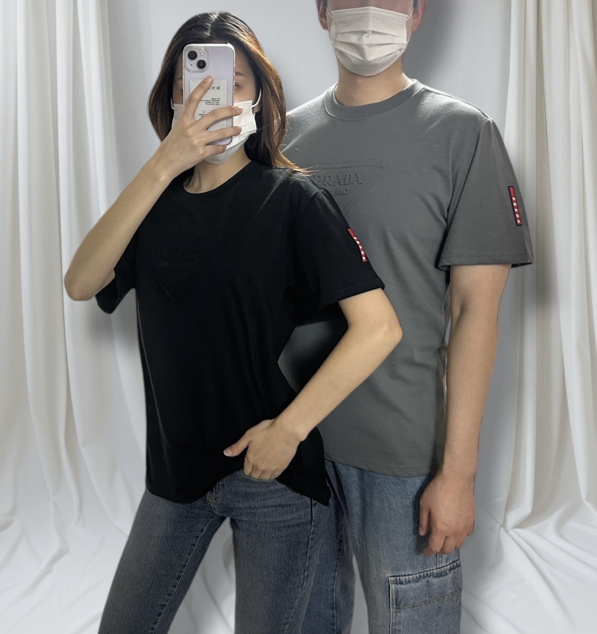 프라다 엠보 면 반팔티