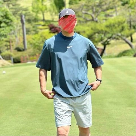 녹타×나이* 골프 숏슬리브 크루넥 & 쇼츠 팬츠 세트