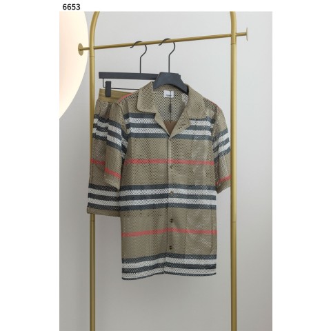 [BURBERRY] 버버리 수입고급 아이콘 스트라이프 니트 셔츠 & 팬츠 세트