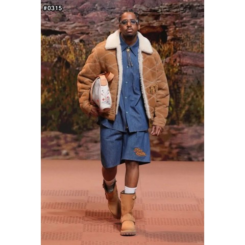 [LOUIS VUITTON] 루이비통 x 퍼렐 윌리엄스 데님 자수 셔츠 & 스웨트 팬츠