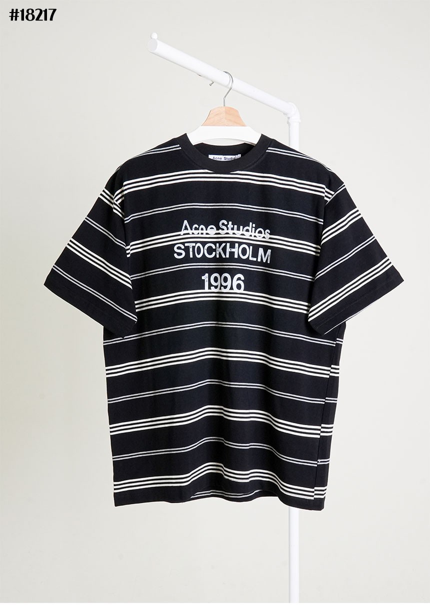 [Acne Studios] 아크네 스튜디오 1996 빈티지 로고 스트라이프 라운드 티셔츠
