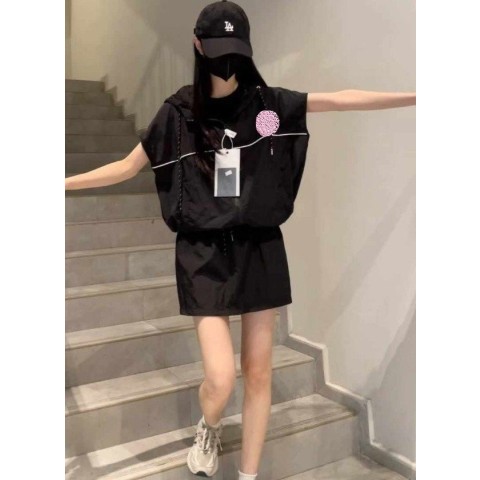 후드 셋업 숏스커트 투피스 세트(8905) 트레이닝
