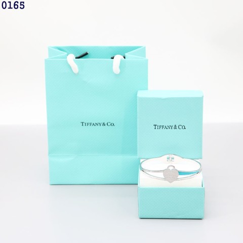 티파니 정면 하트 로고 크리스탈 뱅글 팔찌