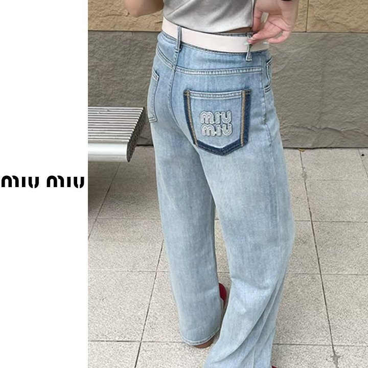 [M] 로크 투톤 연청바지